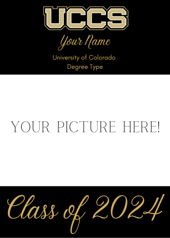 Class of 2024 Black Invitation with Gold Writing