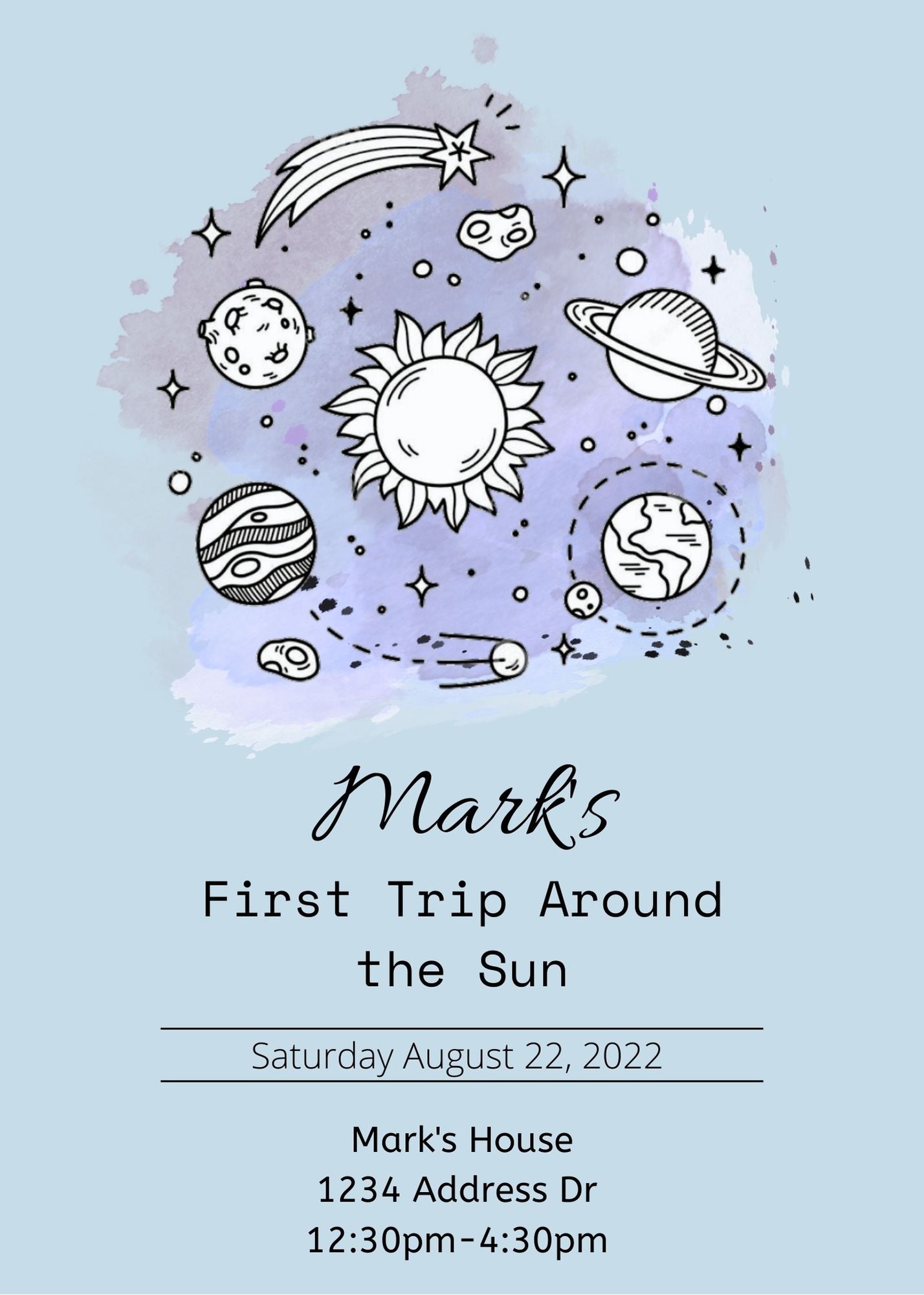 Picture of Blue Birthday Invitation