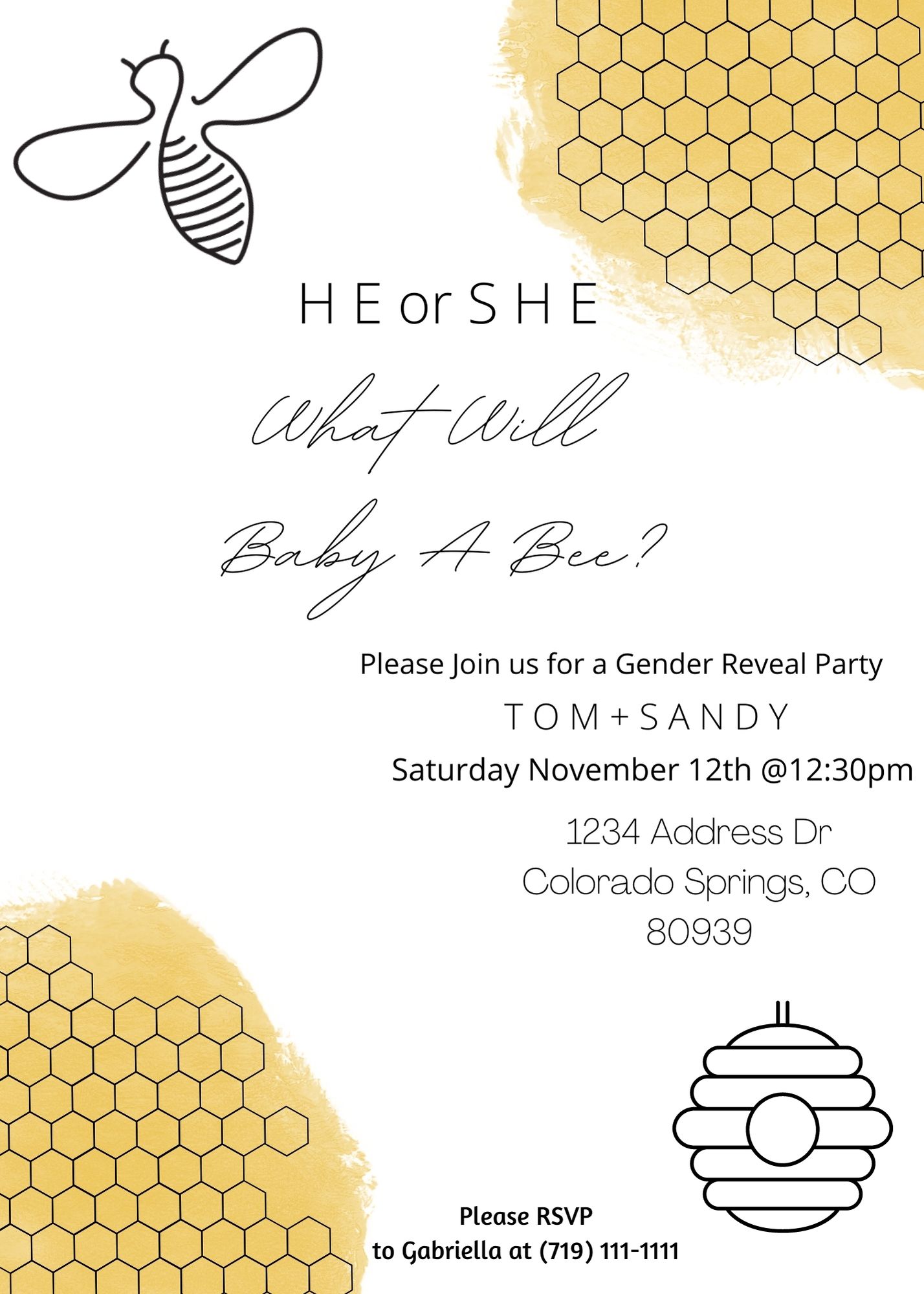 Picture of Bee Gender Reveal Invite